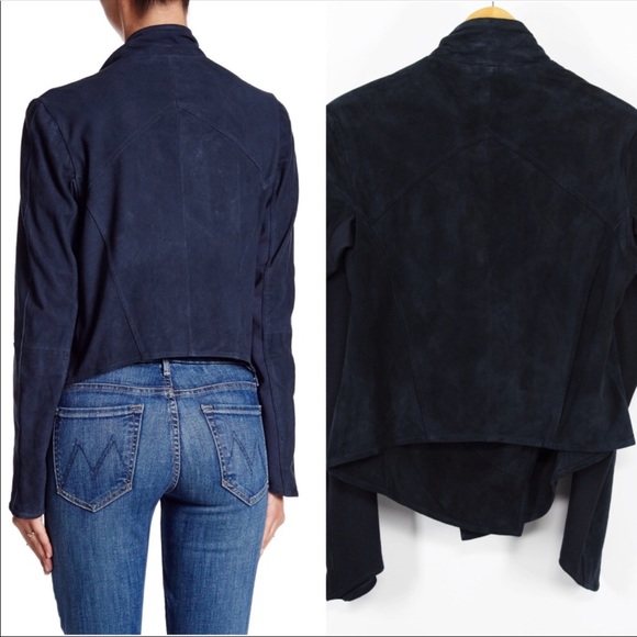 Sold!!! navy suede cascade jacket new xs - Picture 5 of 8